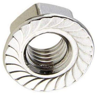 50 Stück - M6 - Bundmutter Flanschmutter m. Sperrverzahnung Edelstahl A2 / V2A DIN 6923 Sicherungsmutter 6 mm DewTec