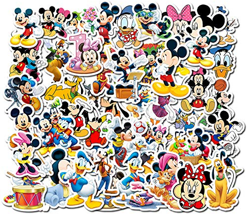 Qemsele Aufkleber für Kinder Kleinkinder, 100 Stück Kinderaufkleber Superheld Aufkleber Sticker für Erwachsene Mädchen Jungen Laptop-Skateboard-Gepäck-Aufkleber Graffiti-Patches-Aufkleber (004-Mickey)