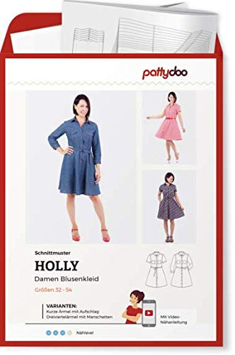 Schnittmuster Pattydoo Holly Blusenkleid Damen Gr.32-54 Papierschnittmuster