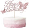 ALISSAR Rose Gold Happy Birthday Cake Topper mit 3D Handmade Butterfly Butterfly Cake Toppers für Mädchen Damen Geburtstag Kuchen Party Dekorationen