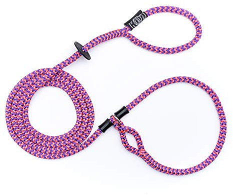 Harness Lead Dog Harness and Lead, Anti-Pull Dog Harness, One Piece Padded Rope, Safely Prevents Escape and Pulling, The New Insert is Removable (S/M, Pink/Purple)