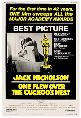 Filmposter One Flew Over The Cuckoo's Nest Classic Movie Poster Vintage Film 8 Leinwand Schlafzimmer Decor Bilder Drucke Büro Wohnheim Raumdekoration Geschenke 40 × 60 cm Unframe style1
