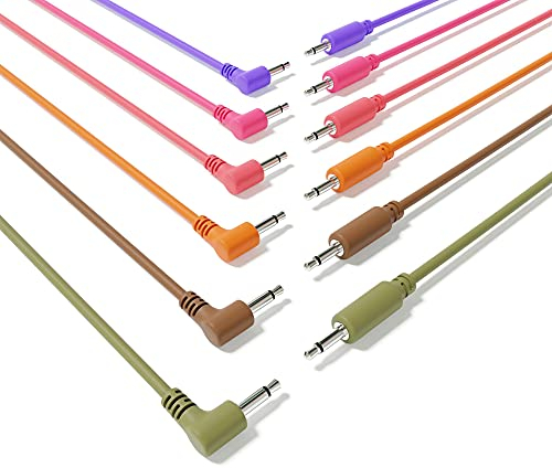 ExcelValley - 6B-Pack Hybrid Mono Modular Patchkabel TS 3,5mm 1/8Eurorack Synth Synthesizer [60cm 24]