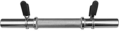 Sporttrend 24® Kurzhantelstange 35,5cm mit Sternverschluss oder Federklammer | Kurzhantel, Hantel, Hantelstange aus Vollstahl (Silber)
