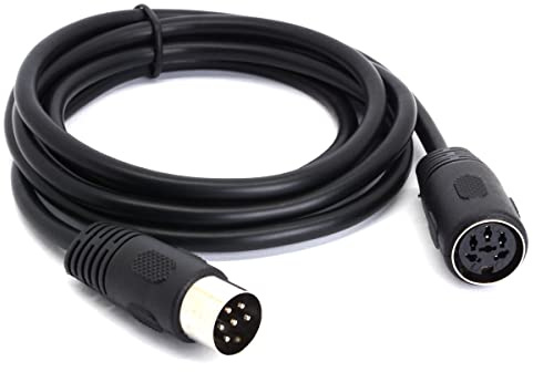 HTGuoji Midi-DIN-Verlängerungskabel, 6-poliger DIN-Stecker auf Buchse, AV-Adapter, Audio-Buchse für Mikrofonaufnahmen (1,5 m)