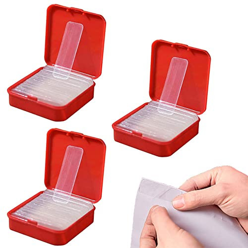 Sovtay Ruban adhésif double face multifonctionnel réutilisable, 60 pièces/boîte Ruban adhésif double face puissant, Ruban adhésif double face non marquant, Ruban adhésif nano (3 box)