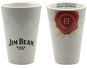 Jim Beam einzelner Becher Glas 1 Stück Vorderseite/Rückseite