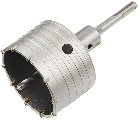 Meccion Scie à Cloche Trépan Béton avec Adaptateur SDS Plus 110 mm, Pour Brique Béton Ciment Pierre (90mm+110mm SDS Plus Adaptateur)