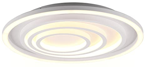 Trio Leuchten LED Deckenleuchte Kagawa 625815031, Metall weiß matt, Acryl, inklusiv 40 Watt LED, inklusiv Fernbedienung