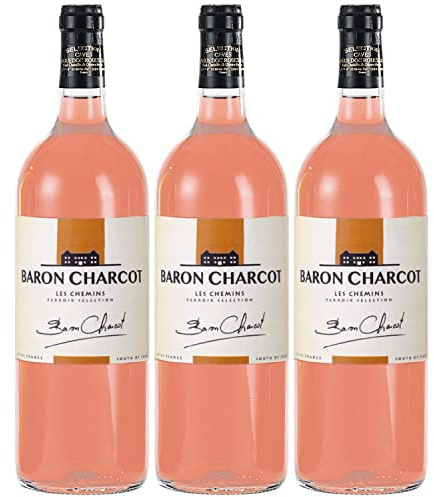 Baron Charcot rosé Vin de Pays de l'Herault Roséwein Wein trocken Frankreich I FeinWert Paket (3 x 1,0l)