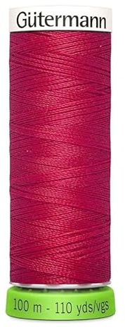 Gutermann 723860 909 Sew All 100% Recycled Polyester Thread 100mtr, Candy Red, One Size