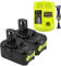 P108 & P117 pour Ryobi 18 V Batterie et chargeur Combo, 6,0 Ah, remplace P102 P103 P105 P107 P108 P109 P189 P191 P197...