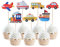 35 Stück Transport Kuchendekoration Transport Cupcake Toppers Auto Bus Zug Flugzeug Schiff Muffin Dekoration for Kinder Geburtstag Party Kuchen Dekorationen Zubehör