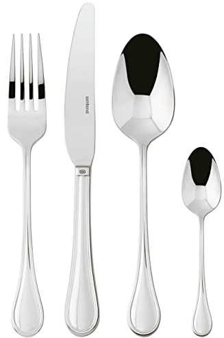 Sambonet Royal 52563-G2 - Set di Posate da Tavola monoblocco in acciaio inox 18/10, per 12 persone, 48 pezzi: 12 forchette, 12 cucchiai, 12 coltelli, 12 cucchiaini da tè
