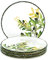 Lashuma Lot de 4 assiettes centrales vertes et blanches en céramique - 19 cm de diamètre