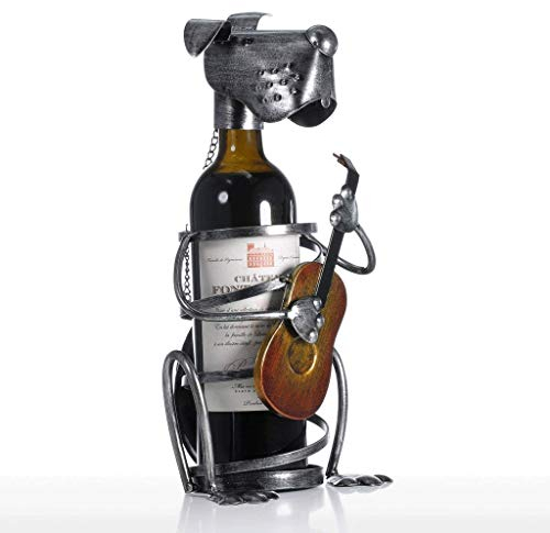 Porte-Bouteille de vin Statue Guitaristes, Joueur de Guitare Sculptures et Figurines Décor Vintage Porte-Bouteilles et Supports Cadeaux Décoration