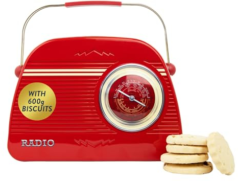 Retro Radio Biscuits Gift Set - Scottish Shortbread, Luxury Biscuit Selection Box Hamper - Novelty Gifts - British Selection for Family Sharing, Thank you Teacher Biscuits, Presents for Men & Women