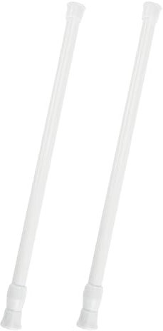 Tension Rod, 2Pcs Tension Rods, Net Curtain Rods Extendable, 30-50cm Extendable Hanging Bar,Tension Cupboard Rods, Spring Loaded Tension Rod for Closet Cupboard Wardrobe Bookshelf (White)