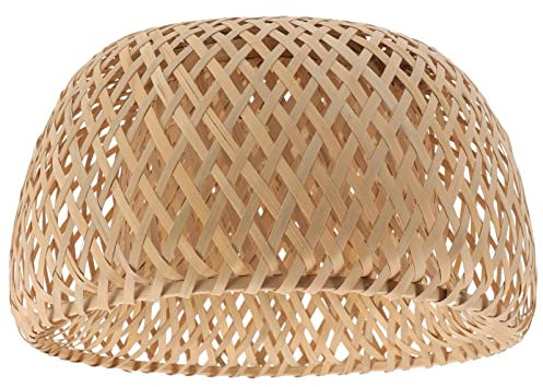 Cubierta De La Bombilla Del Ventilador De Techo Cesta De Mimbre Lámpara De Mimbre Pantallas De Lámparas Decorativas Tejidas Pantalla De Casa Pantalla De Lámpara Bambú Rota