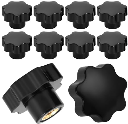 Mynoozi 10 Stück Sterngriffmutter, Rändelmutter Sterngriffmutter Klemmknopf Schwarz Kunststoff Griffmuttern Innengewinde Klemmknopf Für Mechanische Ausrüstung Industrieausrüstung (M10)