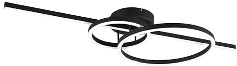 Trio Leuchten LED Deckenleuchte Montilla 643010332, Metall Schwarz matt, Acryl, inkl. 54 Watt LED, Fernbedienung