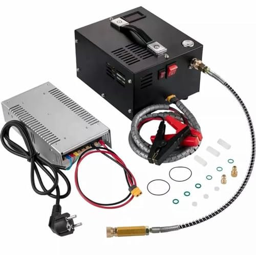 Portable PCP Air Compressor,4500Psi 30Mpa,Oil/Water-Free,Powered by Car 12V DC or Home 110V/220V AC with Adapter (Included),Pump for PCP Air Rifles and Airguns