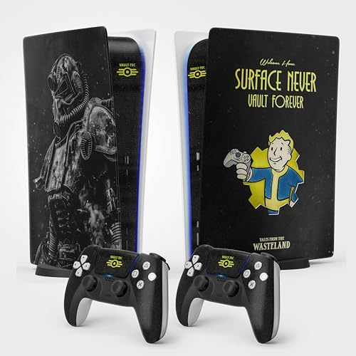 PS5 Vault-Aufkleber, Aufkleber für Playstation 5, Konsole und Controller, Digitale Standard Edition, Wasteland PS5-Skin (2 Controller)