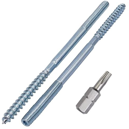 (Pack of 4) Hanger Bolts 5/16 x 9-27/32 (M8 x 250 mm), Double Ended Threaded Screws