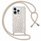 ZhuoFan Coque avec Cordon pour iPhone 16 Pro 6,3'' de Collier, Étui Transparent Aesthetic avec Motif Léopard en Silicone Souple Fond de Panier PC Dur, Housse avec Réglable Portable Lanyard Case