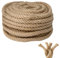 LDXDRU 20mm Natural Jute Rope, 15m / 49 Feet Twisted Thick Hemp Rope, 4 Strand Heavy Duty Decking Jute Twine Cord String for Decking Gardening Bundling Camping Decorating Boating