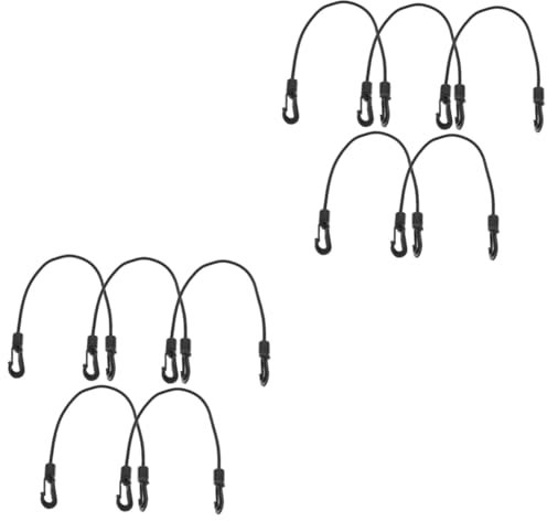 Milisten 2sets Strong Support Elastic Tie down Straps Camping Cord Hook Perfect for Outdoor Boating Hiking 5pcs*2