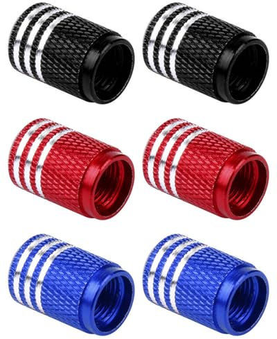 KGDUYC 6-teilige Autoventilkappe, Autoventilkappe, Metall-Reifenventilkappe, Autoventilkappe, BMW-Ventilkappe, VW-Reifenventilkappe, Radventilkappe