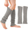 AJUNLKVDR Stulpen Damen,Leg Warmers,Beinwärmer Für Leg,Y2k Beinstulpen Mädchen,Warme Weiß Arm,Ballett Baumwolle Bein,Beine Beinlinge Frauen,Gestrickte Kinder Legwarmers Women(grau)