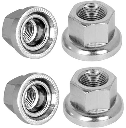 Tuercas de brida dentadas M9, cierre de bloqueo de acero al carbono, doble tuerca de eje de bicicleta, tuercas de repuesto para eje métrico (paquete de 4)