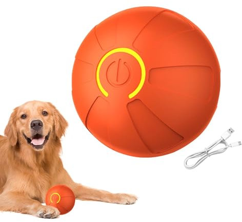 Nuyhgtr Battery Operated Pet Toy, Pet Entertainment Ball, Smart Pet Chaser, Automatic Play Ball, Indoor Pet Activity Toy, Pet Plaything, Safe Pet Ball Toy, Rechargeable Dog Toy, Interactive Cat Toy