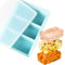EASYLAVIE Bac a Glacon Soupe Plateau de Congelation pour Soupe,Bouillon - 660ml,3 Compartiment Congelation Potage Soupe Frigo Congelateur avec couvercle (bleu)