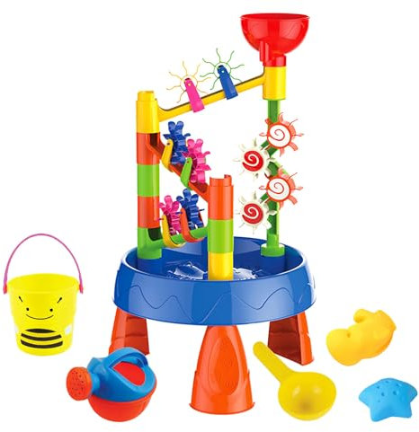 Sandspielzeug Wasserrad, 32Pcs Sandkasten Spielzeug Wassermühle, Wasserspielzeug Kinder Outdoor, Sand Spielzeug Set, Badespielzeug, Sandmühle Spielzeug für Frühling Sommer Garten Strand Badezimmer