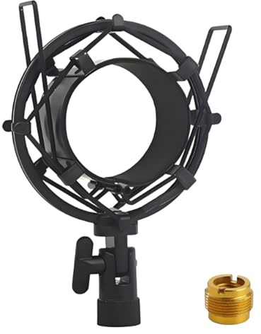 LKRXW 53mm-58mm Soporte de Antivibración para Micrófono Aluminio Montura | Antichoque Mount para Micrófonos Metálico Suspensión Antivibratorio Micró Condensador Clip Montaje Adaptador