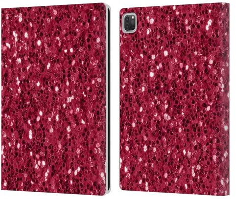 Head Case Designs sous Licence Officielle PLdesign Rose Rouge Foncé Imprimés Scintillants Étui Portefeuille en Cuir Compatible avec Apple iPad Pro 12.9 2020/2021/2022