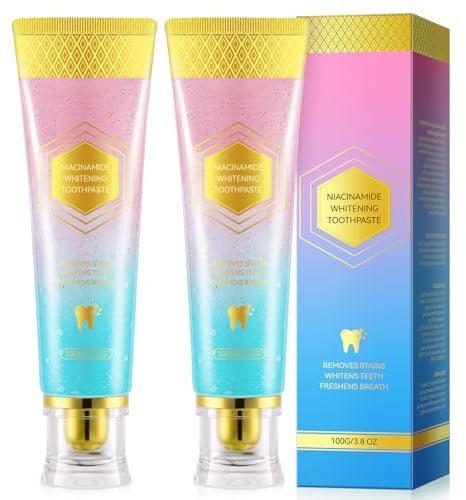 Niacinamide Whitening Toothpaste, 2 Pack Niacinamide Intensive Teeth Whitening Toothpaste, Complete Care Stain Removal, Repair and Protect Teeth, Brightens Teeth