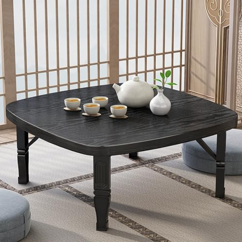Japanischer zusammenklappbarer Couchtisch aus Holz, tragbar, niedriger Tisch für Boden-Sitz, kompakt, faltbar, Ess- und Picknicktisch für Wohnzimmer und Außenbereich (70 x 35 cm)