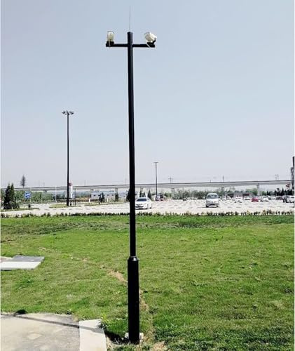 MLYAYE Kamera Masthalterung Schwarzer Kameramast für den Außenbereich für Parkplätze, abnehmbare segmentierte Spezialüberwachungsstange und Halterung für Schulgelände/Lager(4 m/13.1 ft)