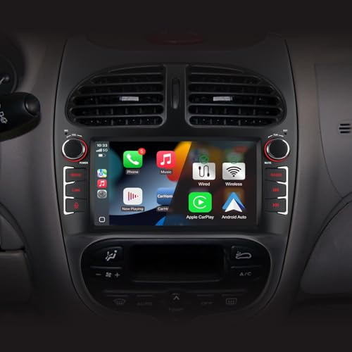 Autoradio pour Peugeot 206 206cc Citroen C2 (2002-2010) Stéréo sans Fil CarPlay/Android Auto Bluetooth RDS