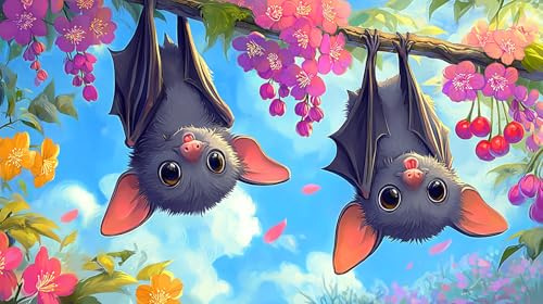 Fledermaus Puzzles 1000 Teile Schwer Spielzeug Lernspiel Impossible Herausforderung Spielzeug für Erwachsene und Kinder ab 12 Jahren 75x50cm/1000pcs