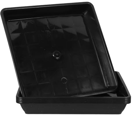 KAILIKETIY Quadratischer Blumentopf Untersetzer aus Robustem PP Hitzebeständig 18X18cm Pflanztopf Palette für Garten und Innenbereich 5 Stück Schwarz