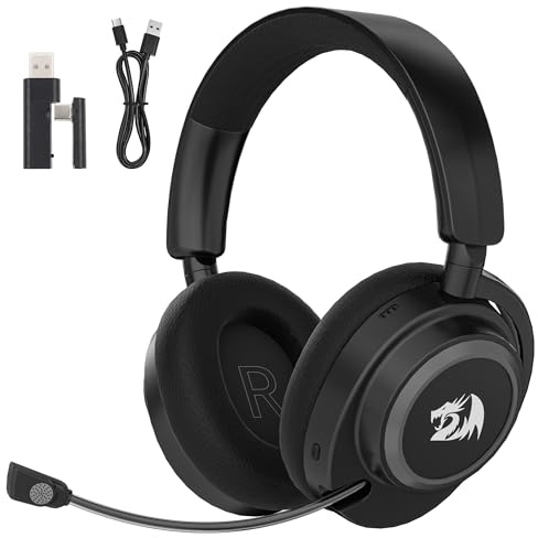 Redragon H891 Nyx Pro Gaming Headset Kabellos | kabelloses Gaming Headset Nyx Pro Over-Ear Surround Sound abnehmbares Mikrofon