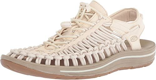 KEEN Damen Uneek-w Sandale, Whitecap/Cornstalk, 38.5 EU
