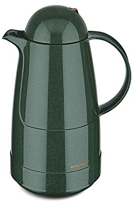 ROTPUNKT Isolierkanne 210 Christine 1,0 l | Zweifunktions-Drehverschluss | BPA-frei - gesundes Trinken | Made in Germany | Warm + Kalthaltung | Glaseinsatz | Sparkling Green