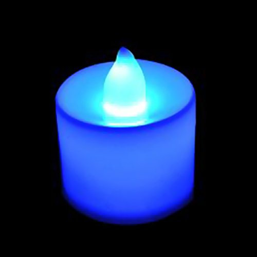 Brussels08 1Pc Flameless Flickering LED Tea Light Candles Battery Operated Tealight Electric Flameless Candles Night Light Candle for Party, Wedding, Birthday, Gifts and Home Decoration Blue
