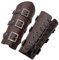 HiiFeuer Medievale PU Pelle Fibbia Armatura di Braccio, Cavaliere LARP Costume di Halloween (Marrone scuro)